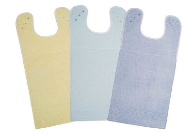 suprima terry cloth adult bib with press studs set of 3 assorted colours