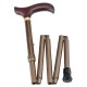 Ossenberg simple foldable light metal cane derby handle made of wood