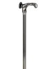 Ossenberg light metal walking stick anatomical grip in black-silver and chrome ring