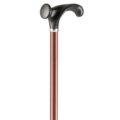 Ossenberg Leichtmetallstock anatomischer Softgriff Carbonoptik links verstellbar metallic bronze