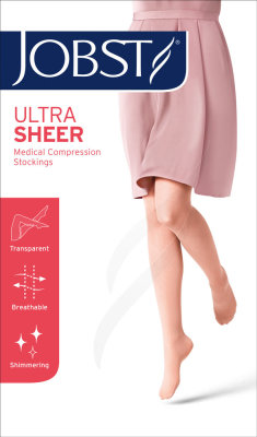 Jobst Ultra Sheer CCL 2 AG Thigh stockings regular Schmuck-Noppe open toe natural III